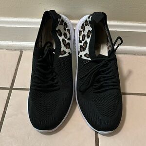 Slip on leopard print sneakers.